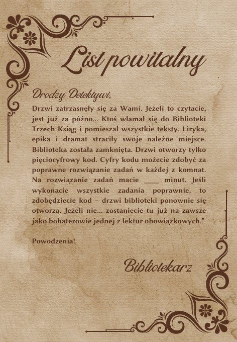 Escape room - Na tropie rodzajów literackich