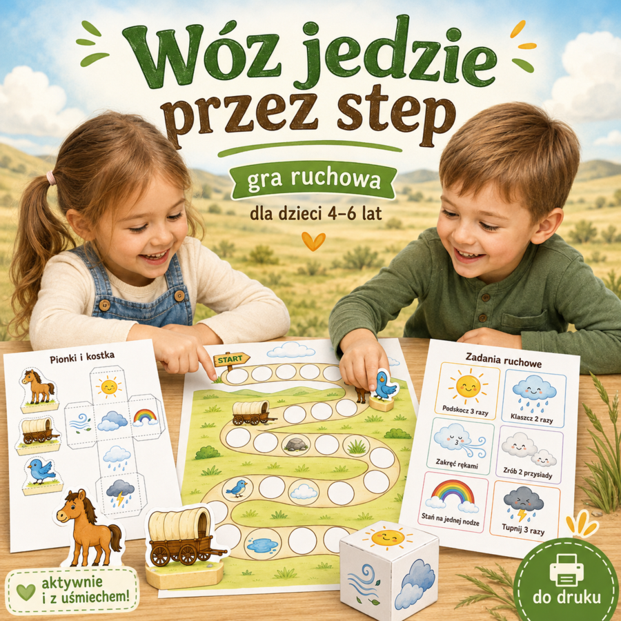 Wóz jedzie przez step