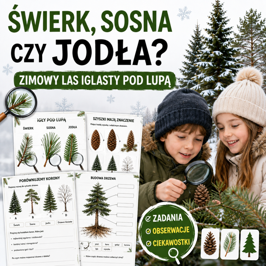 Świerk, sosna czy jodła? — zimowy las iglasty pod lupą
