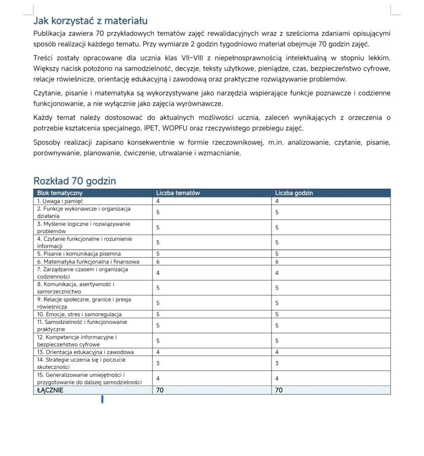 Rewalidacja ucznia z niepełnosprawnością intelektualną w stopniu lekkim •kl.7-8• wpisy do dziennika