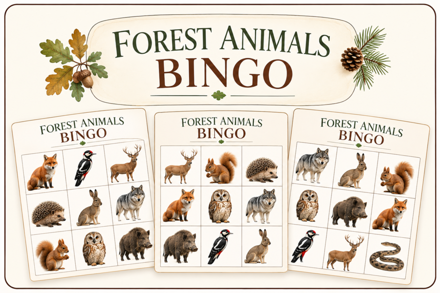 FOREST ANIMALS IN POLISH  WOODS- kompletny pakiet do angielskiego.