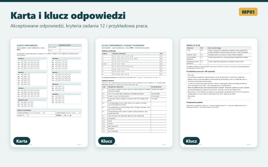 Matura próbna z angielskiego MP01, poziom podstawowy