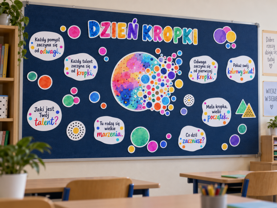 Dekoracja Gazetka Klasowa szkolna – Dzień Kropki / P04