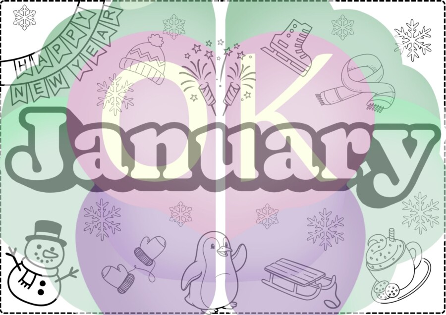 Colouring Calendar Months: Kolorowanki z Nazwami Miesięcy po Angielsku (12 Miesięcy – PDF do druku)