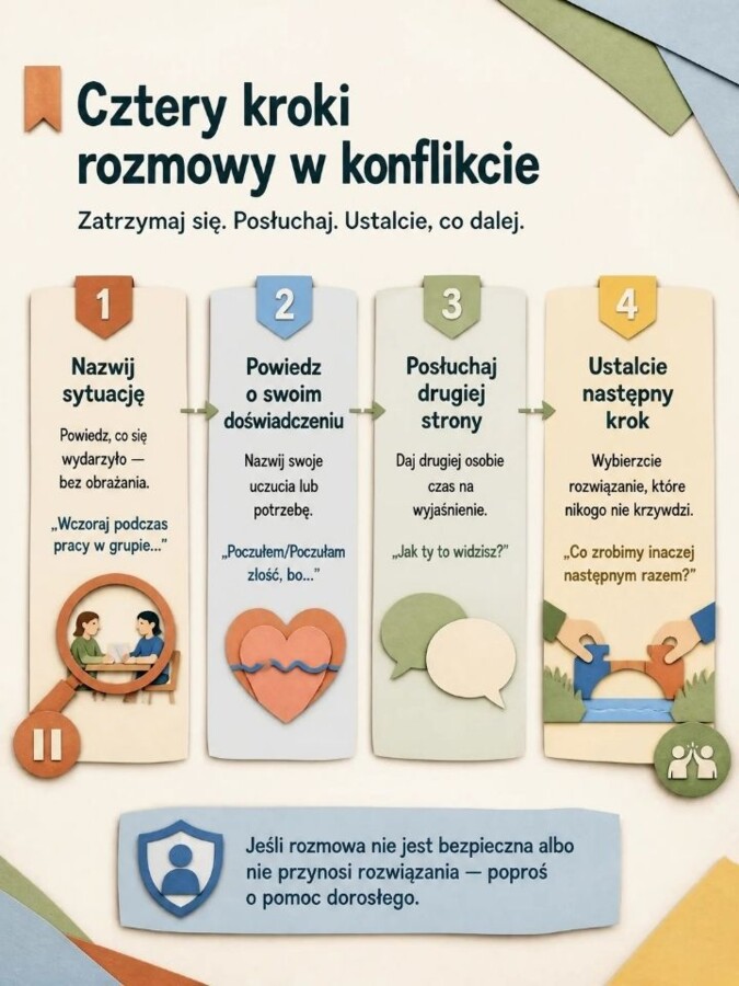 Tydzień o Budowaniu Relacji – gazetka szkolna i plansze edukacyjne o relacjach, empatii, granicach i bezpieczeństwie