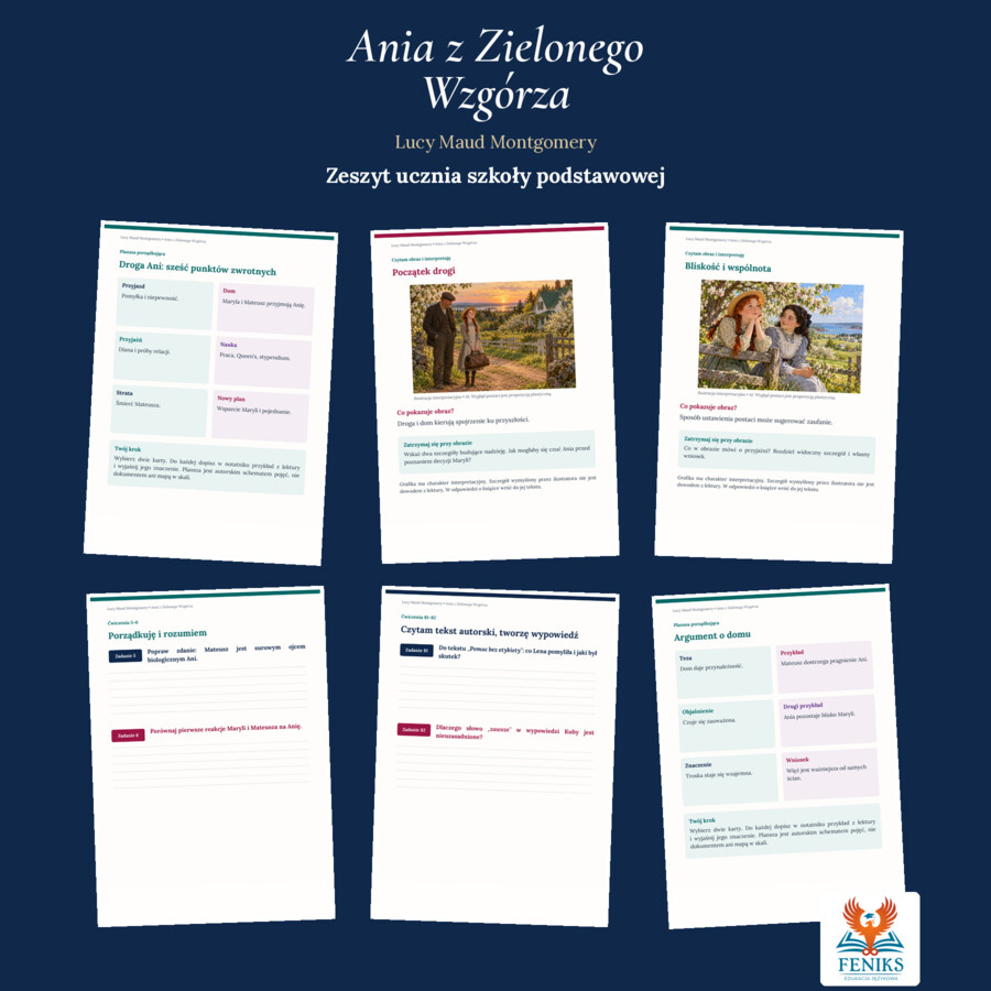 Ania z Zielonego Wzgórza — Lucy Maud Montgomery | Zeszyt ucznia szkoły podstawowej: omówienie, 100 ćwiczeń i klucz odpowiedzi