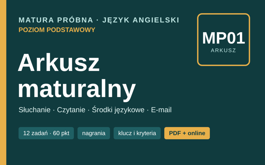 Matura próbna z angielskiego MP01, poziom podstawowy