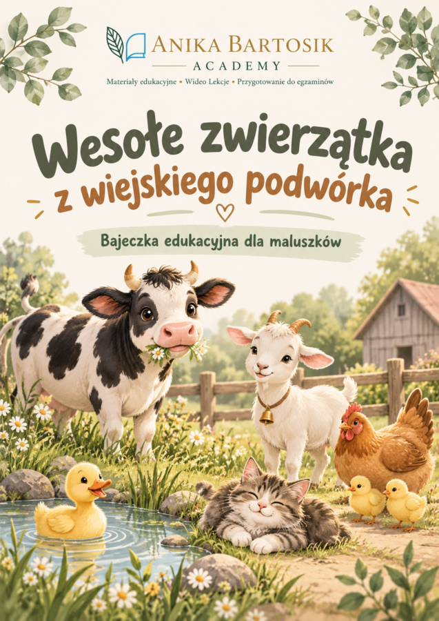 🐄 Wesołe zwierzątka z wiejskiego podwórka – bajeczka edukacyjna dla maluszków