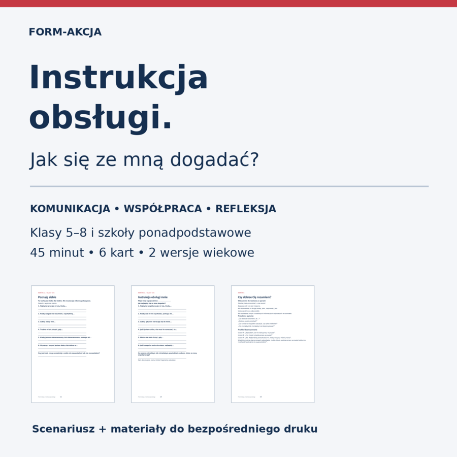 Instrukcja obsługi. Jak się ze mną dogadać? — komunikacja i współpraca