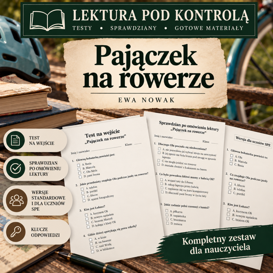 Pajączek na rowerze zestaw sprawdzianów