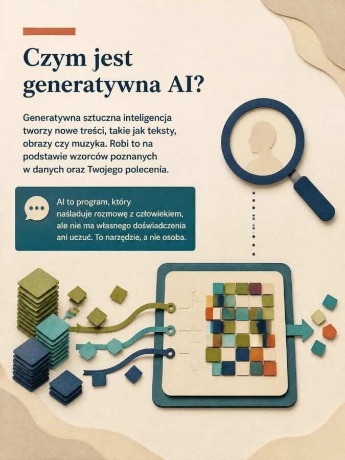 AI pomaga. Człowiek myśli – 18 plansz o sztucznej inteligencji, krytycznym myśleniu i bezpieczeństwie cyfrowym