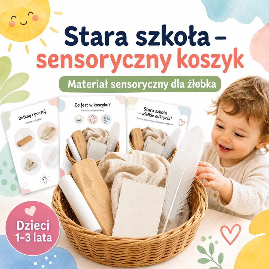 Stara szkoła – sensoryczny koszyk