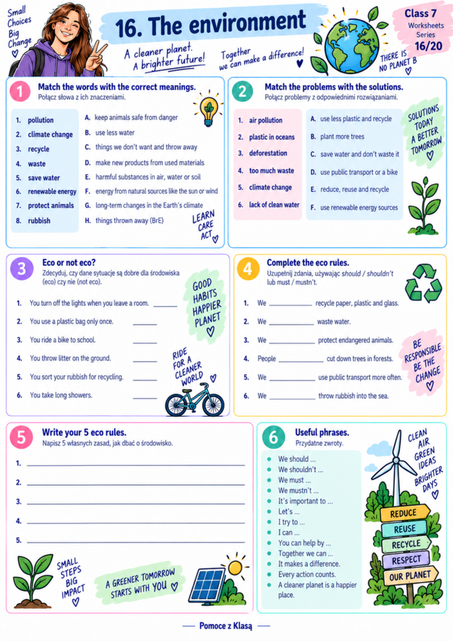 „English for Class 7” – scenariusz 20 kart pracy