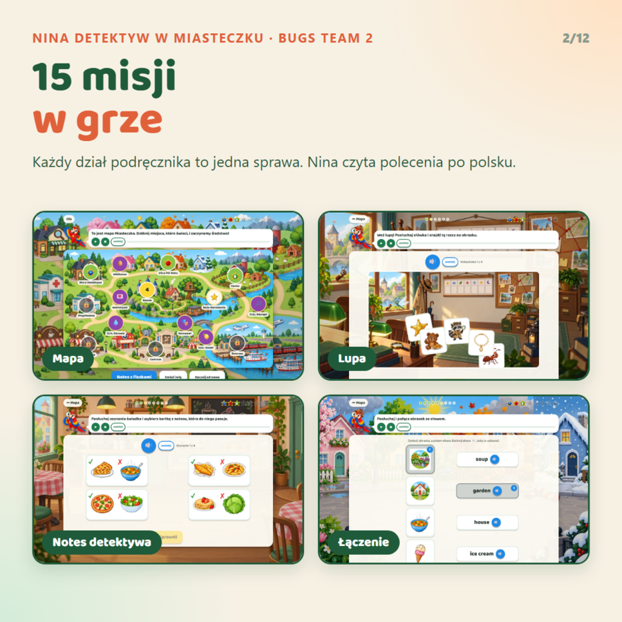 Gra interaktywna Bugs Team 2 z pakietem nauczyciela, Starter Unit - Goodbye