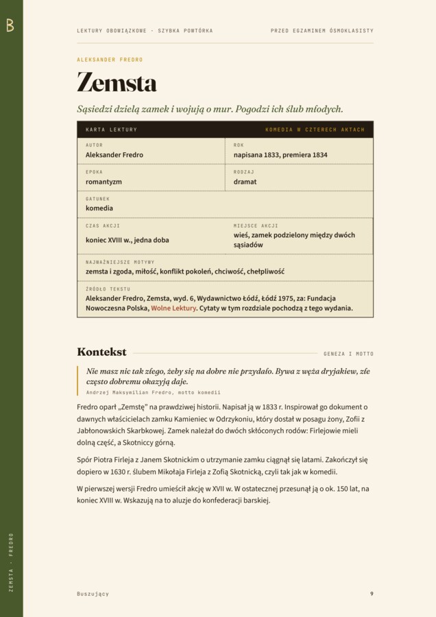 Lektury obowiązkowe: powtórka przed egzaminem ósmoklasisty (6 lektur, 45 stron, sprawdzone z tekstem)