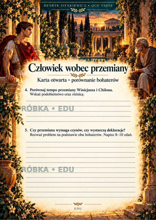 QUO VADIS — 22 karty dwustronne, 129 zadań, sprawdzian i klucze | klasy 7–8