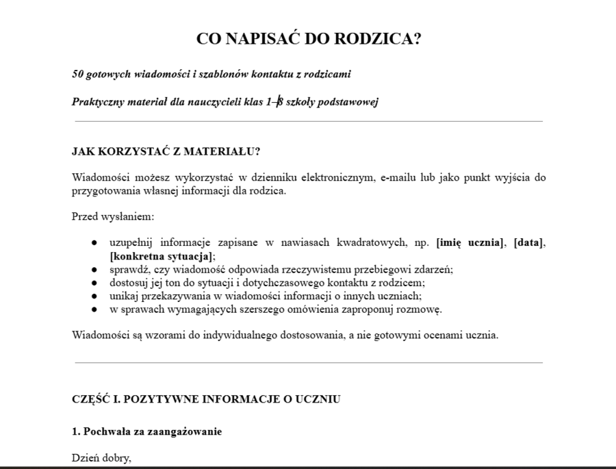Co odpisać rodzicowi?