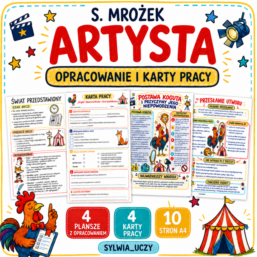 S. Mrożek, Artysta - opracowanie i karty pracy
