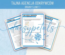 MEGA ZESTAW Brainy 5 Unit 1: Tajna Agencja Odkrywców (Kraje, Pogoda, To Be, Have got) + KLUCZ