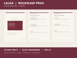 LALKA – Bolesław Prus | 16 kart pracy z kluczem odpowiedzi | Liceum i technikum | MATURA