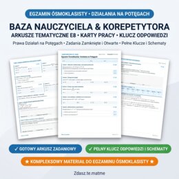 Egzamin Ósmoklasisty: Potęgi – Autorski Arkusz Tematyczny E8 (16 zadań + Karta Odpowiedzi + Pełny Klucz)