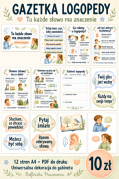 Gazetka do gabinetu logopedy, uniwersalna, całoroczna