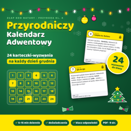 Przyrodniczy Kalendarz Adwentowy – 24 zadania przyrodnicze dla klasy 4 (PDF do druku)