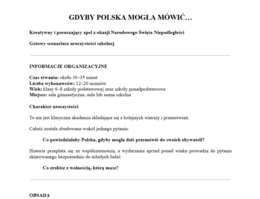 Gdyby Polska mogła mówić...- Apel 11 listopada