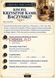 KRZYSZTOF KAMIL BACZYŃSKI – LIRYKA | 15 kart pracy, test i odpowiedzi | klasy 7–8 SP