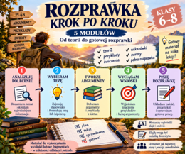 Rozprawka krok po kroku- 5 modułów w formie prezentacji