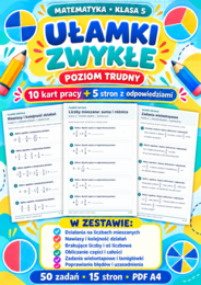 UŁAMKI ZWYKŁE-TRUDNE-klasa 5