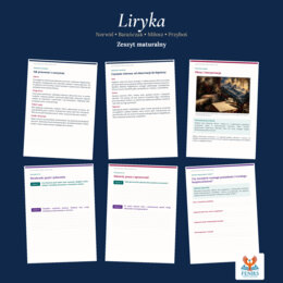 Liryka — Norwid, Barańczak, Miłosz, Przyboś | Zeszyt maturalny: szczegółowe omówienie, 72 zadania i klucz odpowiedzi