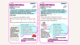 SPEAKING CARDS E8: 15 Zestawów Kart Konwersacyjnych – Reagowanie Językowe & Info-Gap - FUNKCJE JĘZYKOWE  (A5 / Tablica)
