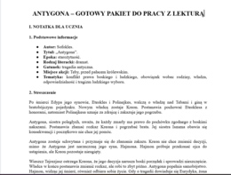 Antygona- pakiet do pracy z lekturą