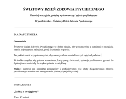 Światowy Dzień Zdrowia Psychicznego