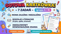 Kartkówka - mowa zależna, niezależna, rodzaje literackie, imiesłowowy równoważnik zdania