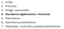 Przygotowanie do egzaminu 8-klasisty z matematyki - Dział IV: Wyrażenia algebraiczne i równania