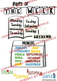 🕒 TELLING THE TIME & DAYS OF THE WEEK – kreatywne karty pracy i notatki wizualne z języka angielskiego 🎨