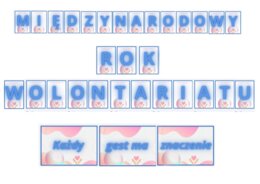 Baner dekoracyjny na Rok Wolontariatu 2026: „Każdy gest ma znaczenie” – zestaw szablonów do druku