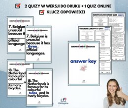 Europejski Dzień Języków – 22 Country Cards + 2 Quizy + Quiz Online | klasy 4–8