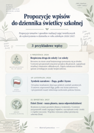 Propozycje wpisów do dziennika świetlicy 2026/2027