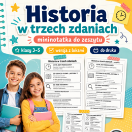 Historia w trzech zdaniach – mininotatka do zeszytu