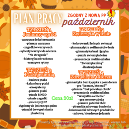 PLAN PRACY NA PAŹDZIERNIK dla przedszkola zgodny z nową PP