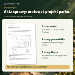 Pola i obwody - klasa 5 | Detektywi geometrii: Uratuj projekt parku!