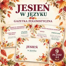 Jesień w języku – gazetka polonistyczna | frazeologizmy, przysłowia i środki poetyckie