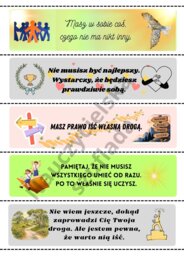 Zakładki - kartki od nauczyciela dla uczniów na DEN.