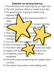 Karty pracy- Passive Voice and Reported Speech