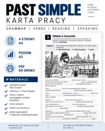 Past Simple – karta pracy | Grammar, Verbs & Speaking | A2