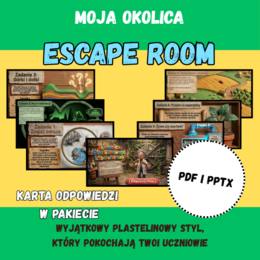 Moja okolica: Escape Room Przyroda Klasa 4 – Tajemnica Plastelinowego Laboratorium (Prezentacja PPTX + PDF)