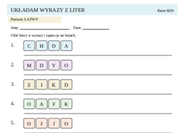 Rozsypanki literowe – 20 kart pracy